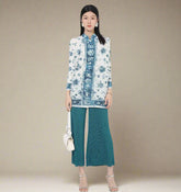 HEYFANCYSTYLE Designer Japanese Pleated Blouse & Palazzo Pant Set